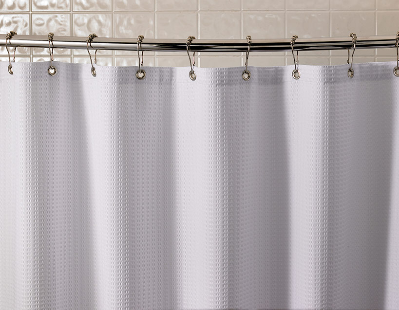 Waffle Shower Curtain Collect Renaissance, Why Do Hotels Use Cloth Shower Curtains