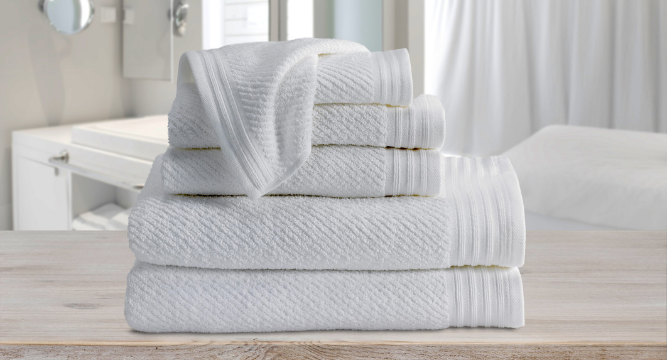Stacked Diagonal Pique Towels