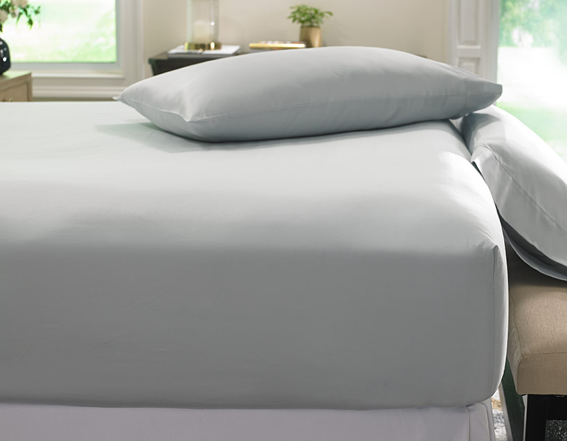 Grey Hemstitch Fitted Sheet